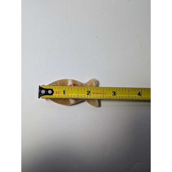 Vintage Pair Mexican Onyx Carved Fish Charms Stone Amber Hecho En Mexico - Picture 7 of 13